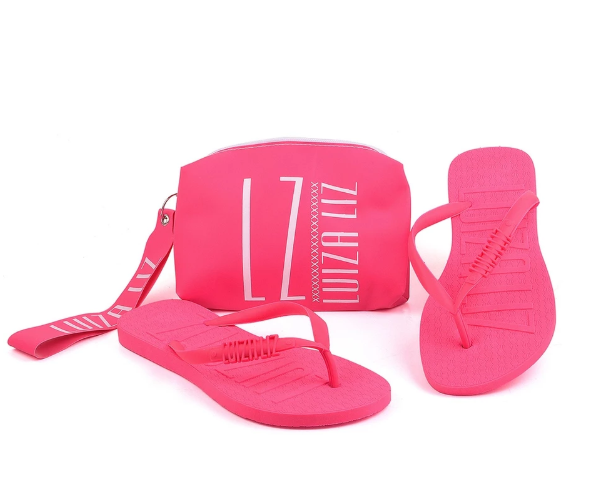 Kit Bolsa De Mão E Chinelo / Necessaire Carteira
